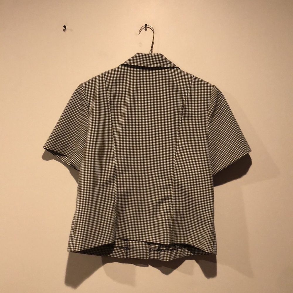 Vintage First Option Gingham Collared Button Down… - image 4